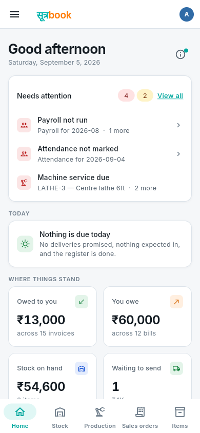 The same dashboard on a phone.